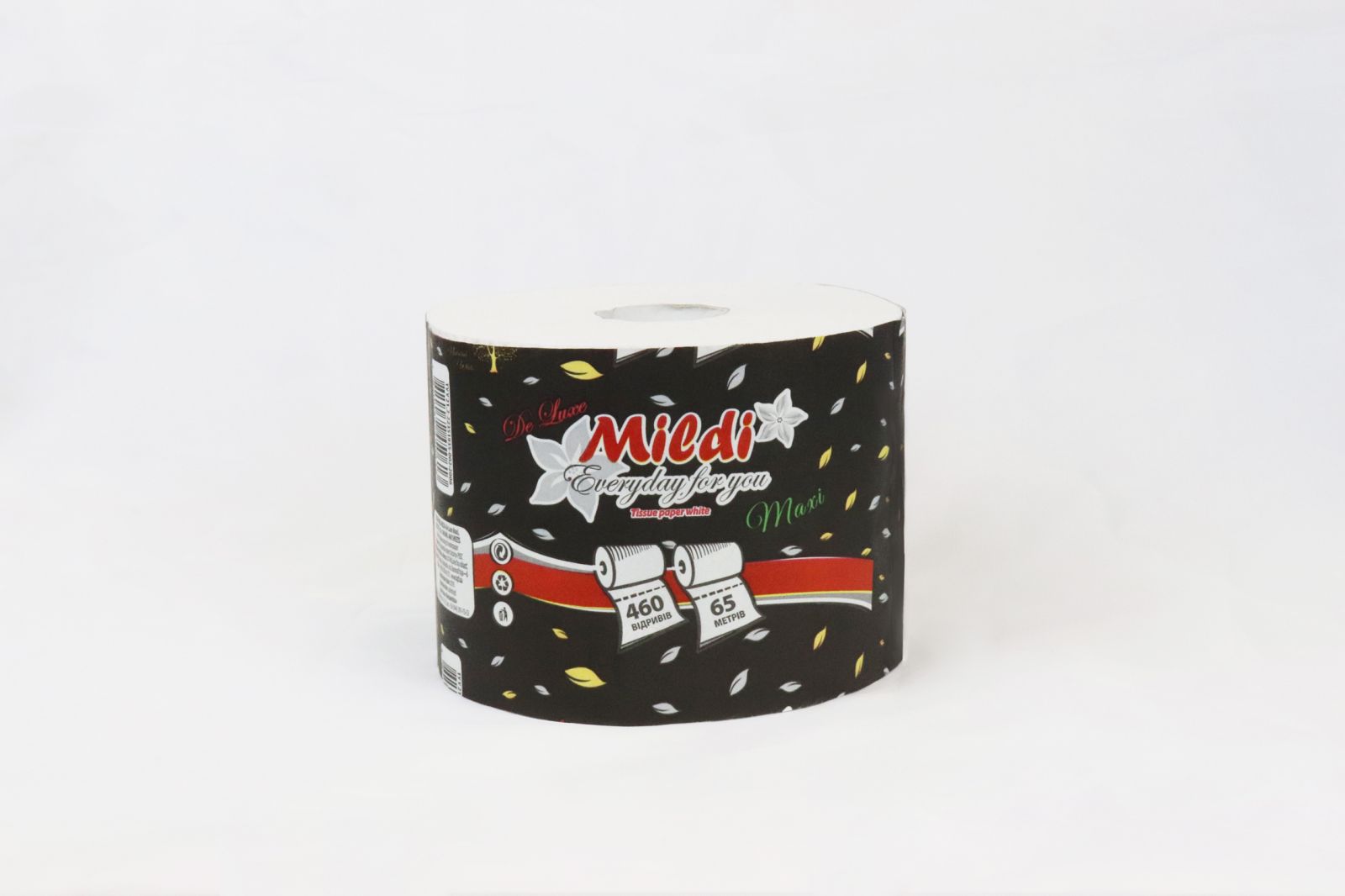 Папір туалетний на втулці “Mildi De Luxe Maxi” білий 2 шари, 65м 460 відривів